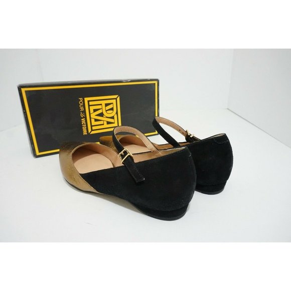 Pour La Victoire Bonat Flat Bronze Black Women's Flats Ankle Strap US 7.5 M $250 - Picture 11 of 11